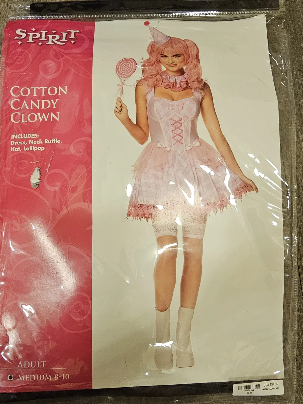 Spirit Cotton Candy Clown Costume - Pink